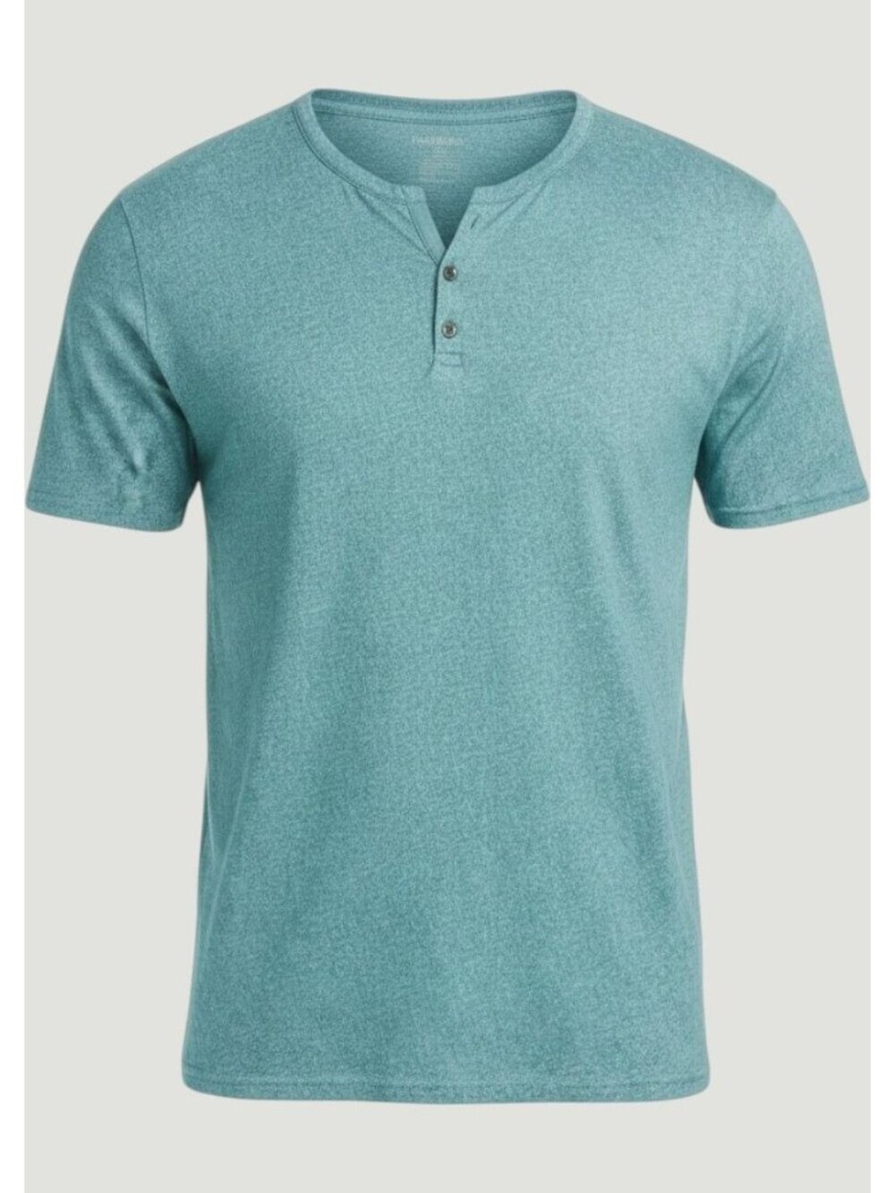 WRK Metro Henley Shirt Mens XXL Aqua Textured Heathered Short Sleeve Casual NEW